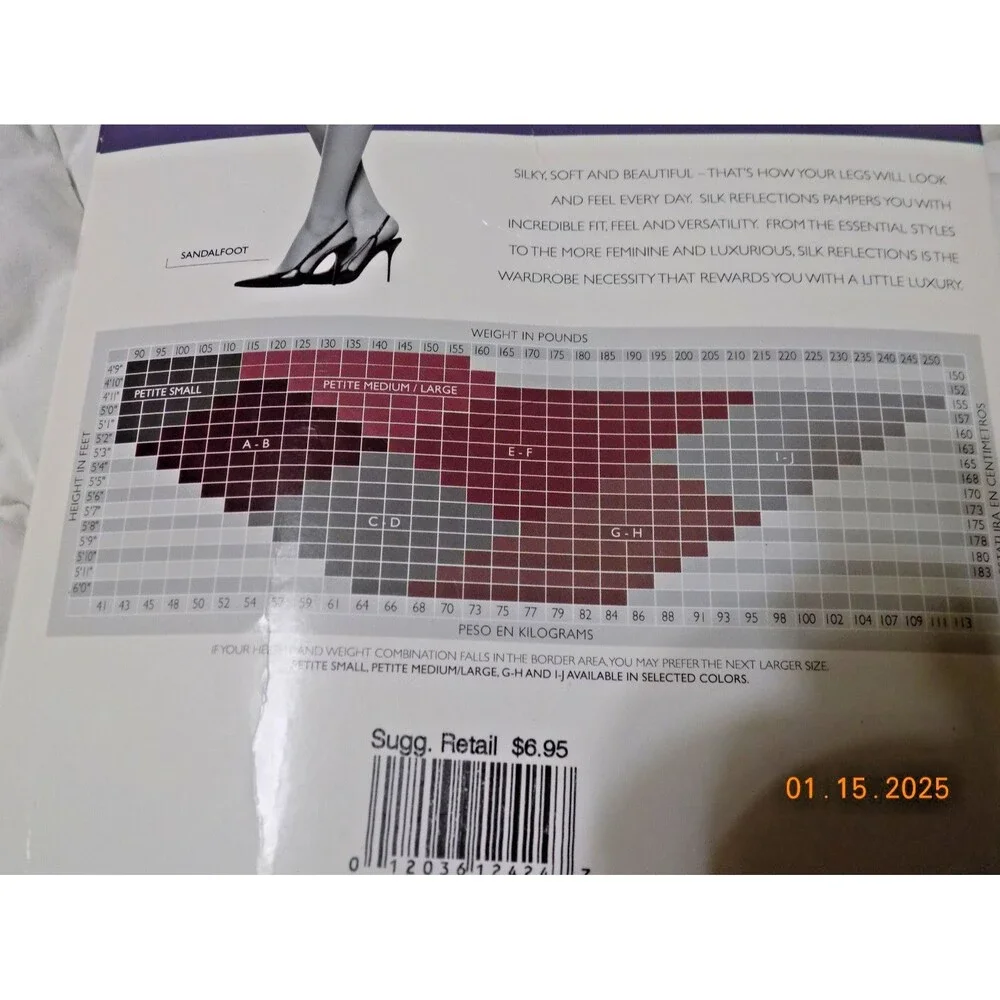 New Hanes Silk Reflections pantyhose size CD soft taupe